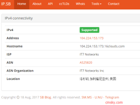 综合性IP查询网站 ip.sb